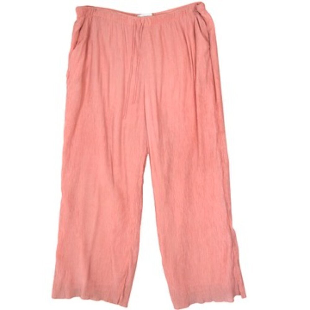 Abercrombie & Fitch Crinkled Gauze Wide Leg Pants XL Resort Flowy Hippie